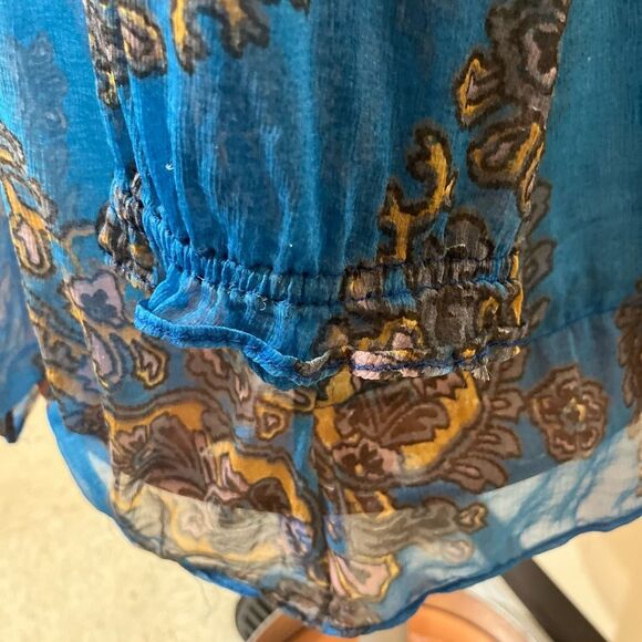 Free People Moonstruck Shear Paisley Boho Mini Dress-Medium-Flawed Gem - Picture 5 of 5